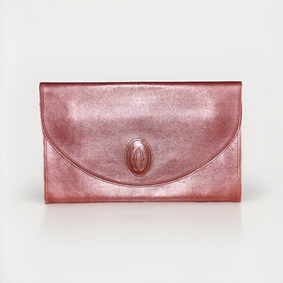 Cartier Burgundy Leather Clutch PreOwned Authentic  Vintage